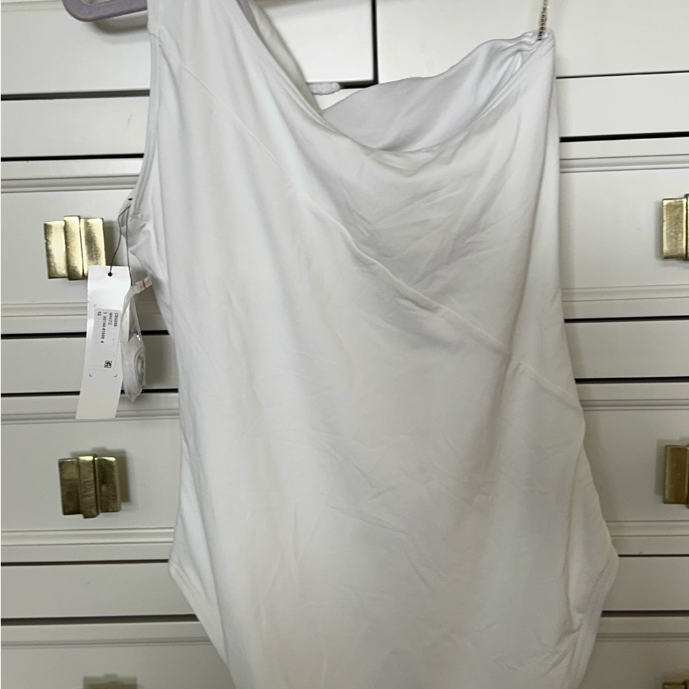 Carmen Marc Valvo one piece white bathing suit size 12 NWT - Picture 4 of 8